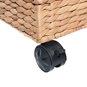 Hyacinth Rolling Filing Basket with Lid & Lockable Wheels