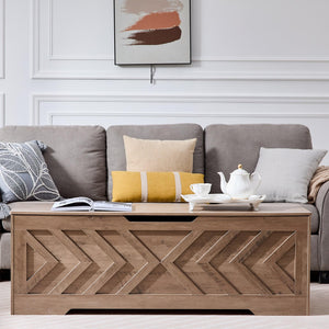 Extra Large Storage Bench with Safety Hinges