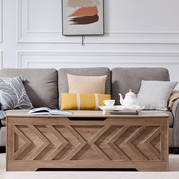 Extra Large Storage Bench with Safety Hinges