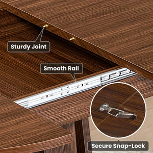 Extendable Round Dining Table for 4-8