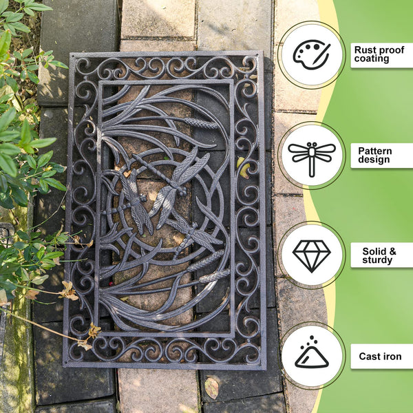 Cast Iron Decorative Doormat – Heavy Duty Outdoor Entrance Mat