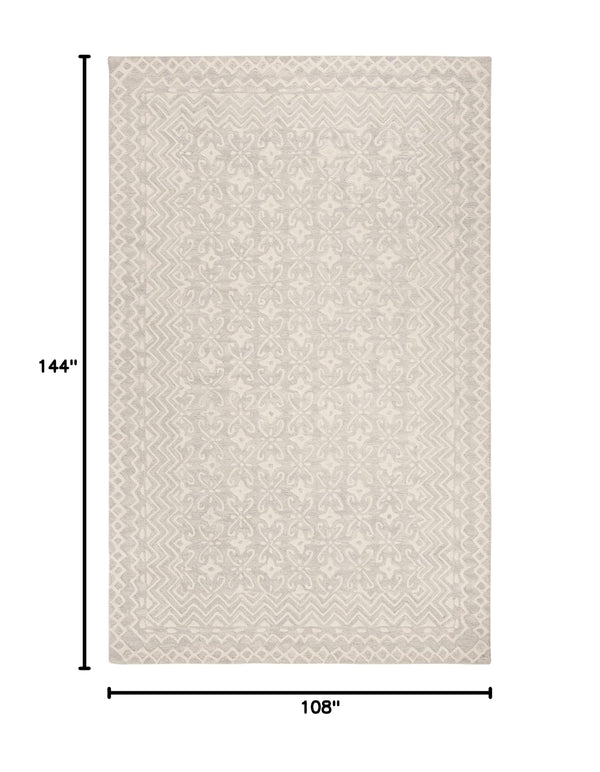 Hand-Tufted Wool Area Rug 9' x 12' – Floral Blossom, Rectangular