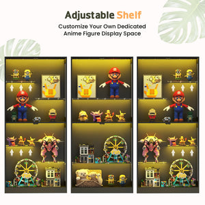 69-Inch Glass Display Cabinet with RGB Lighting & Adjustable Shelves