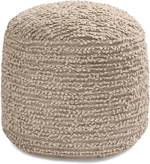 Round Pouf Ottoman Footrest – Cotton Polyester Floor Seating