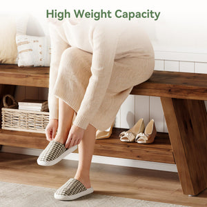 Entryway Bench with Shoe Storage – 2-Tier Solid Wood