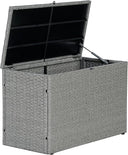 Outdoor Wicker Storage Trunk with Lockable Lid