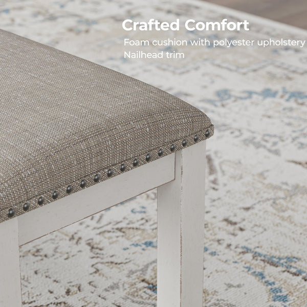 48 Inch Upholstered Dining Bench with Nailhead Trim