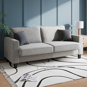 79" 3-Seater Linen Sofa with Adjustable Seat & Removable Covers