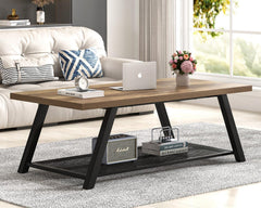 47" 2-Tier Coffee Table with Storage