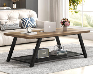 47" 2-Tier Coffee Table with Storage