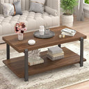 Modern Rectangle Coffee Table with 2-Tier Storage