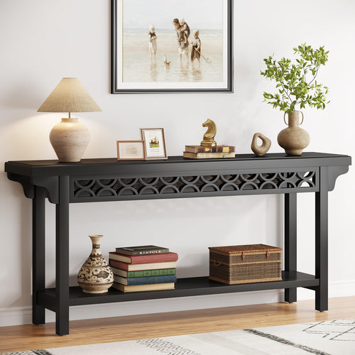 70.8" Farmhouse Console Table with Storage