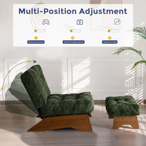 Accent Chair with Ottoman & Adjustable Backrest