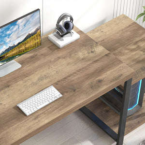 63-Inch Computer Desk with Printer Shelf & PC Tower Stand