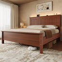 Queen Bed Frame with Headboard, LED Lights & Charging Ports