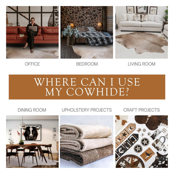 Genuine Taupe Cowhide Area Rug