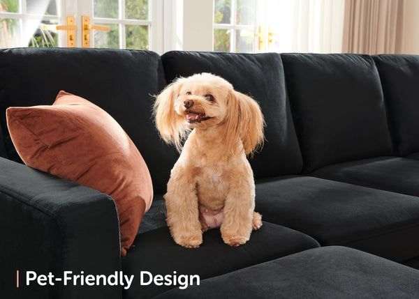 U-Shaped Modular Sectional Sofa with Storage Ottoman