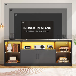TV Stand with LED Lights & Power Outlet