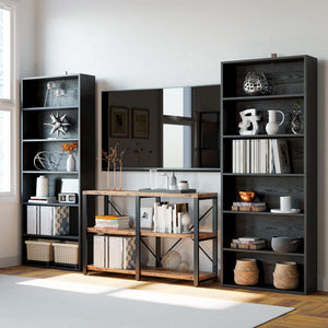 6-Tier Bookcase with Display Storage Shelves, 70" Tall