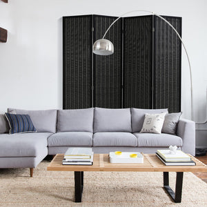 4-Panel Folding Wood Room Divider Privacy Screen