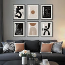 Framed Abstract Wall Art Set of 4 – Black & White Canvas Prints