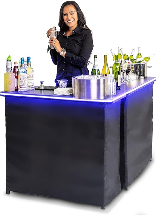 Portable Double Bar Table Set with Carrying Case – Standard or LED