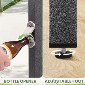 Outdoor Bar Table – Counter Height Pub Table with Bottle Opener