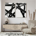 Large Abstract Wall Art Set of 2 – 24x36 Inch Framed Sandstone Canvas