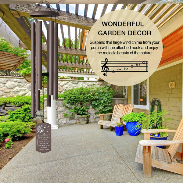 Large Outdoor Wind Chimes – Deep Tone Memorial Wind Chimes for Garden, Yard & Patio