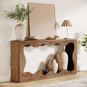 63" Farmhouse Console Table with Storage