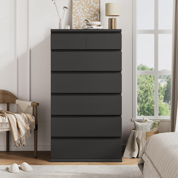 7-Drawer Tall Vertical Dresser with Jewelry Storage