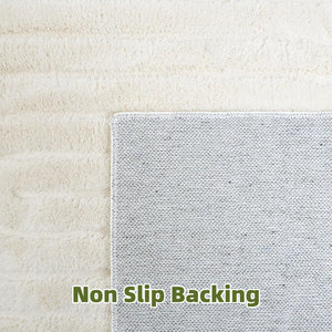 High-Low Pile Area Rug – Washable Soft Indoor Rug with Non-Slip Backing