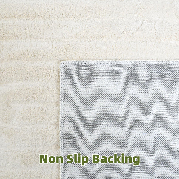 High-Low Pile Area Rug – Washable Soft Indoor Rug with Non-Slip Backing