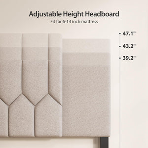 Adjustable Upholstered Tufted Headboard – Full/Queen/King