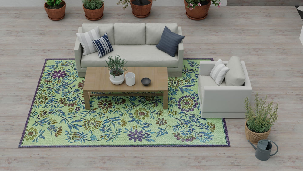 Recycled Plastic Indoor Outdoor Area Rug 6' x 9' – Eggplant