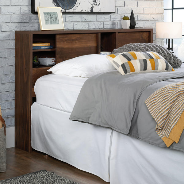 Queen Bookcase Headboard with Storage – Grand Walnut
