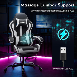 Ergonomic Gaming Chair with Footrest & Lumbar Support