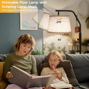 Dimmable Arc Floor Lamp with Adjustable Head – 9W LED