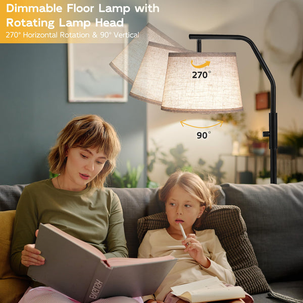 Dimmable Arc Floor Lamp with Adjustable Head – 9W LED