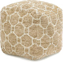 Round Pouf Ottoman Footrest – Cotton Polyester Floor Seating