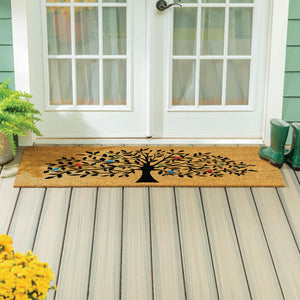 Tree of Life Coir Doormat — 2' x 5' Large Outdoor Indoor Welcome Mat