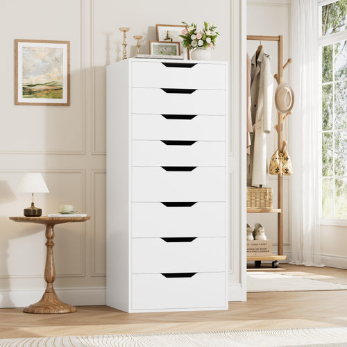 Tall 8-Drawer Dresser with Groove Handles