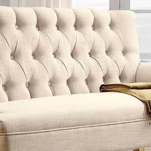 Linen Beige Loveseat Sofa for Living Room