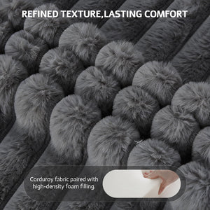 Oversized Corduroy Cloud Ottoman – Rectangle Pouf with 28D Foam