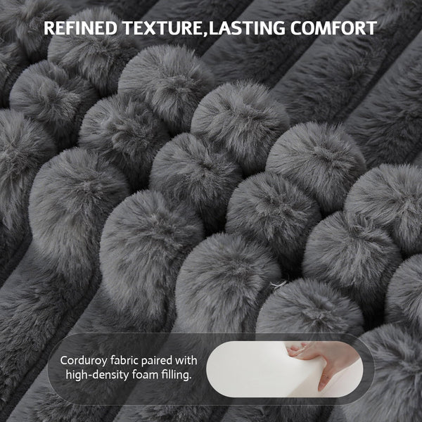 Oversized Corduroy Cloud Ottoman – Rectangle Pouf with 28D Foam