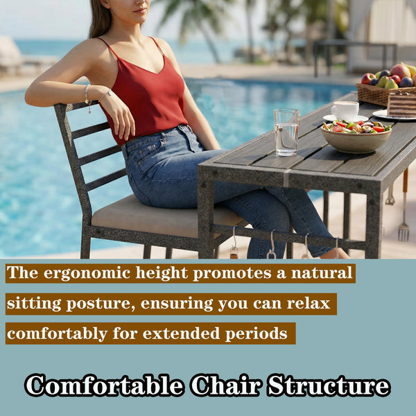 3-Piece Metal High Top Outdoor Bar Set with 2 Cushioned Bar Stools