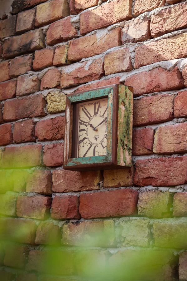 Handcrafted Vintage Recycled Wood Wall Clock