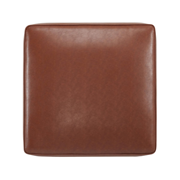 Square Faux Leather Ottoman