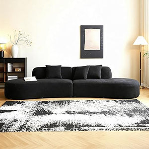 132" Curved Velvet Sofa – 6 Seater Half Moon Couch