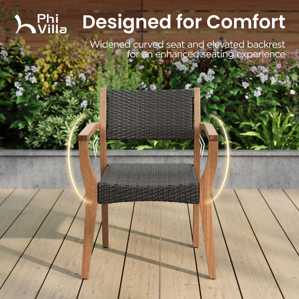 7-Piece Extendable Acacia Wood Outdoor Dining Set – Teak